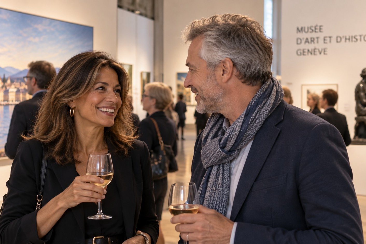 Personnes de plus de 50 ans échangeant lors d’une sortie culturelle à Genève